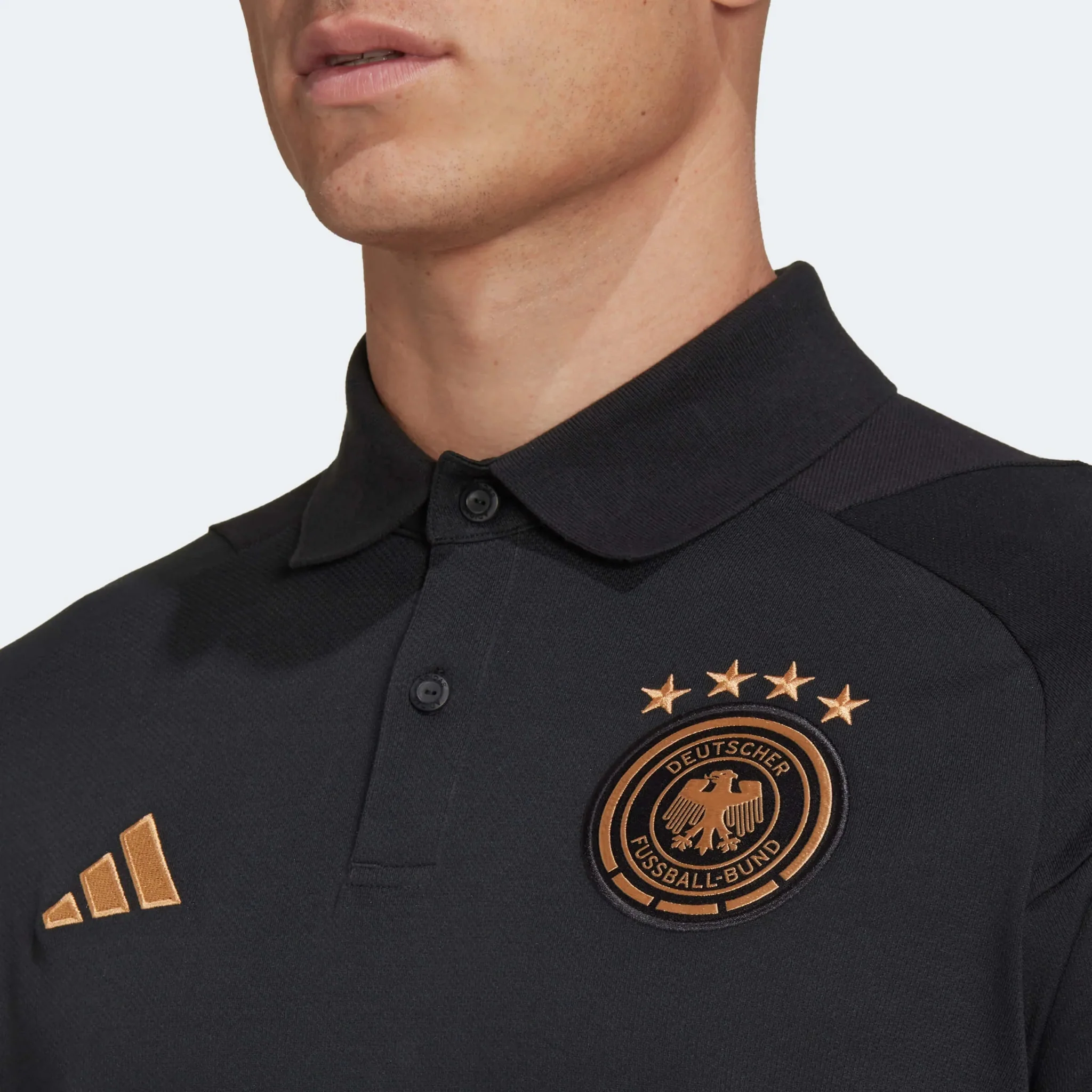 adidas 2022-23 Germany Tiro Polo Shirt - Black - Image 4