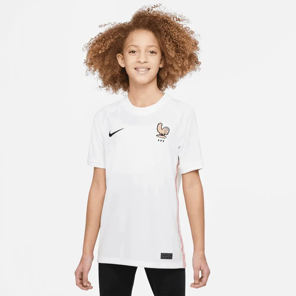 Nike 2022-23 France Away Youth Jersey White-Pink Glaze-Blue - Image 3